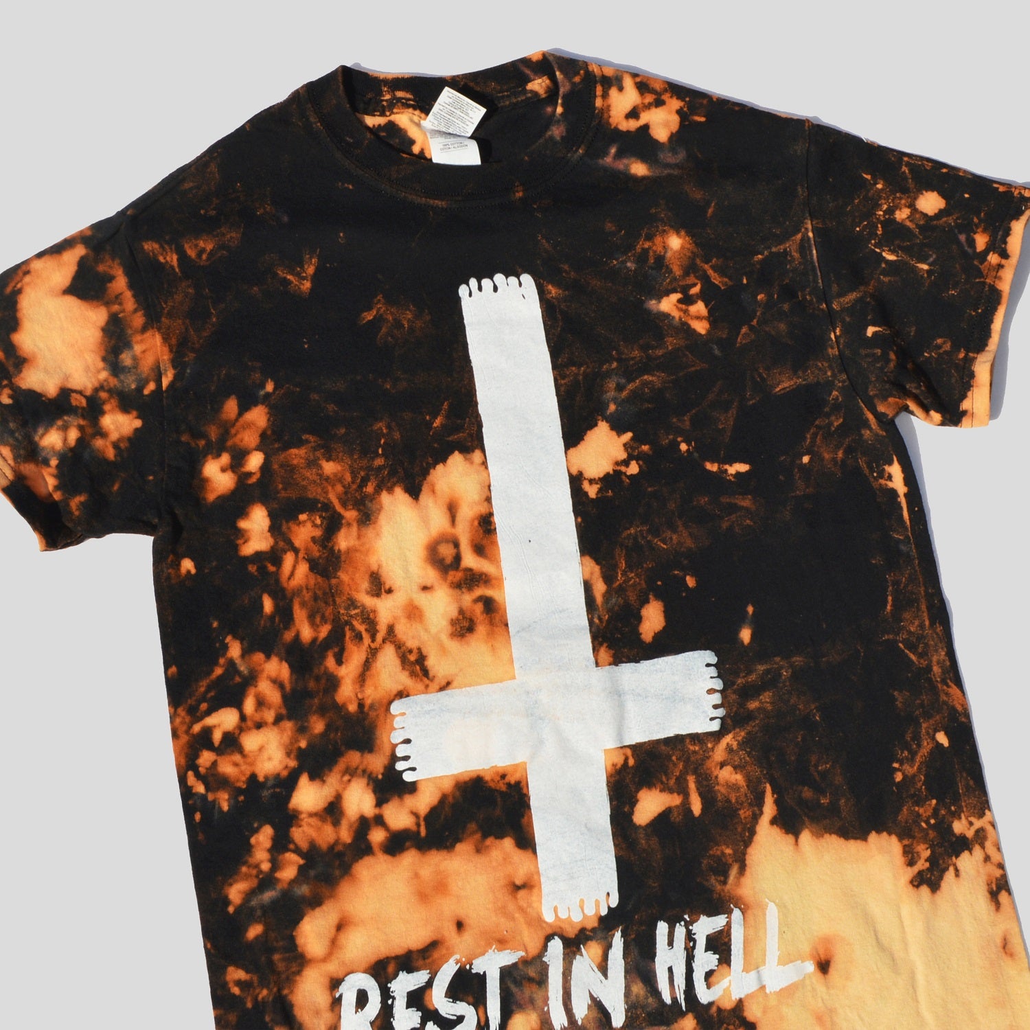 Rest In Hell Acid Burned Tie Dye T-shirt - Free Shipping - iimvclothing