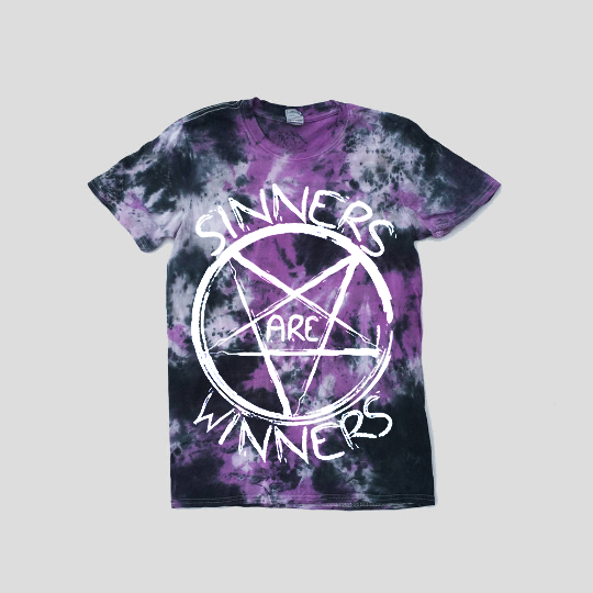 Sinners Are Winners Purple/Black Tie Dye T-shirt - Free Shipping - iimvclothing
