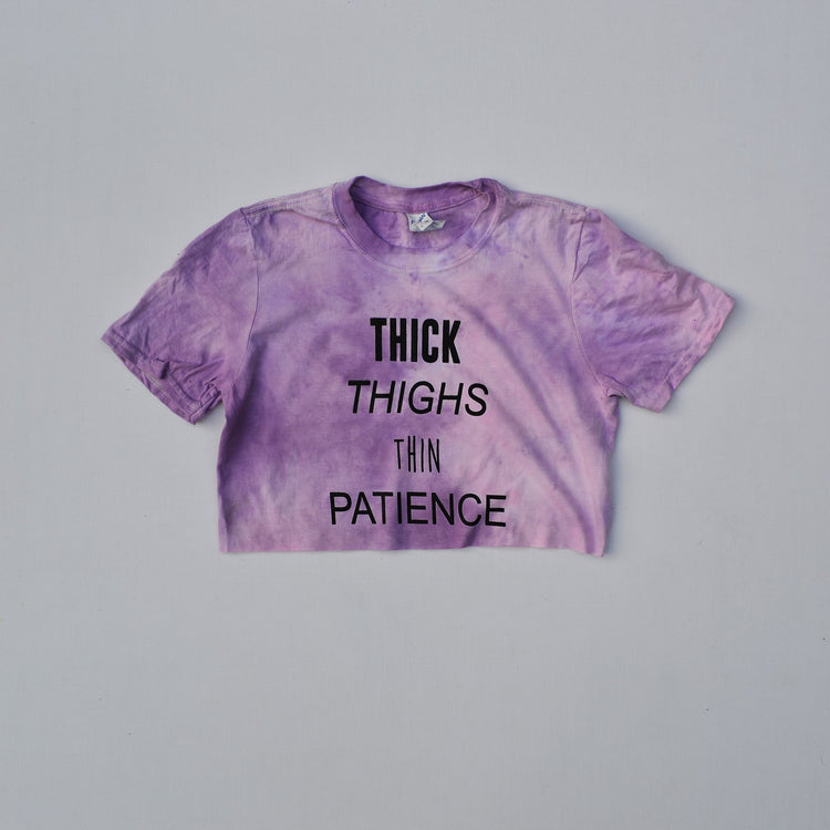 Thick Thighs Thin Patience Pink/Purple Tie Dye Crop Top - Free Shipping - iimvclothing