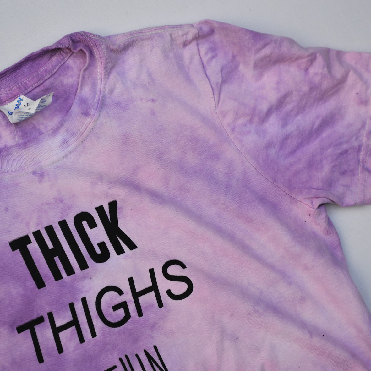 Thick Thighs Thin Patience Pink/Purple Tie Dye Crop Top - Free Shipping - iimvclothing