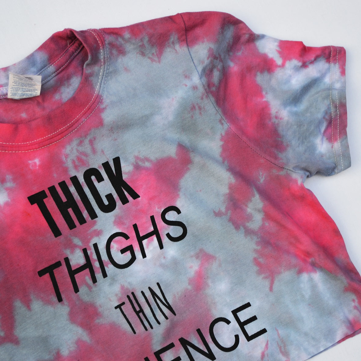 Thick Thighs Thin Patience Red/Black Tie Dye Crop Top - Free Shipping - iimvclothing
