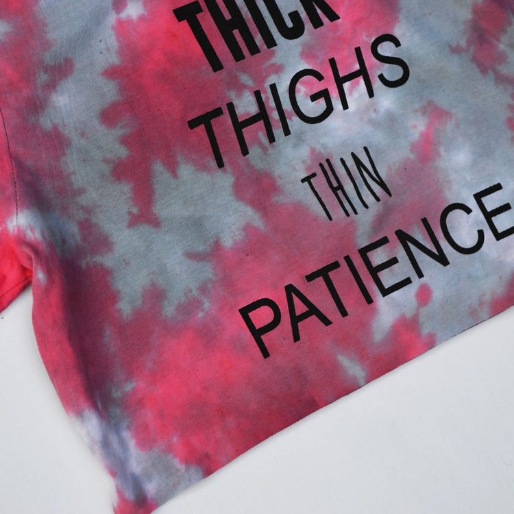 Thick Thighs Thin Patience Red/Black Tie Dye Crop Top - Free Shipping - iimvclothing