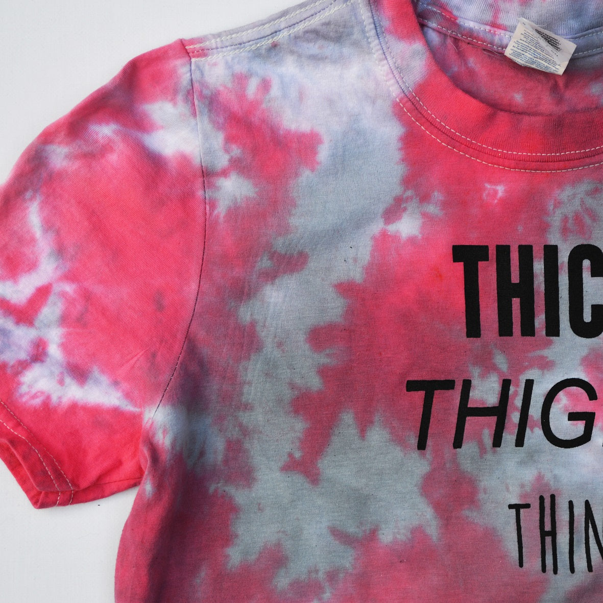 Thick Thighs Thin Patience Red/Black Tie Dye Crop Top - Free Shipping - iimvclothing