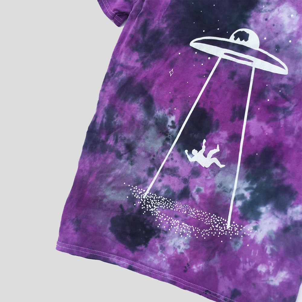 UFO Abduction Purple/Black Tie Dye T-shirt - Free Shipping - iimvclothing