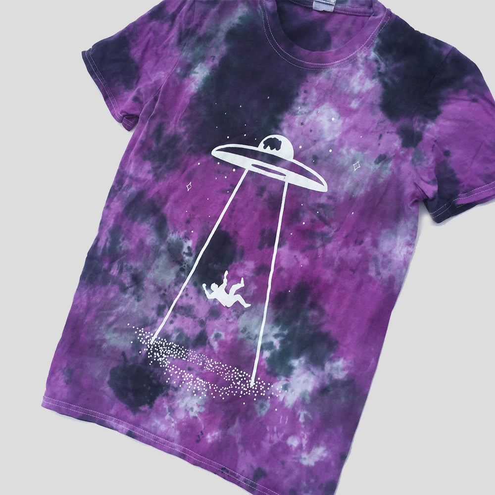 UFO Abduction Purple/Black Tie Dye T-shirt - Free Shipping - iimvclothing