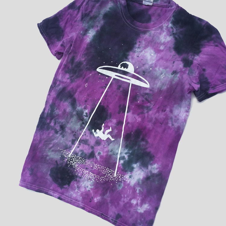 UFO Abduction Purple/Black Tie Dye T-shirt - Free Shipping - iimvclothing