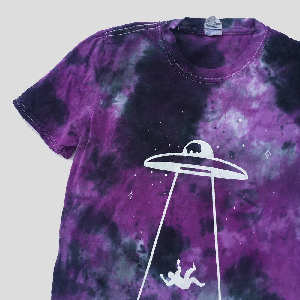 UFO Abduction Purple/Black Tie Dye T-shirt - Free Shipping - iimvclothing