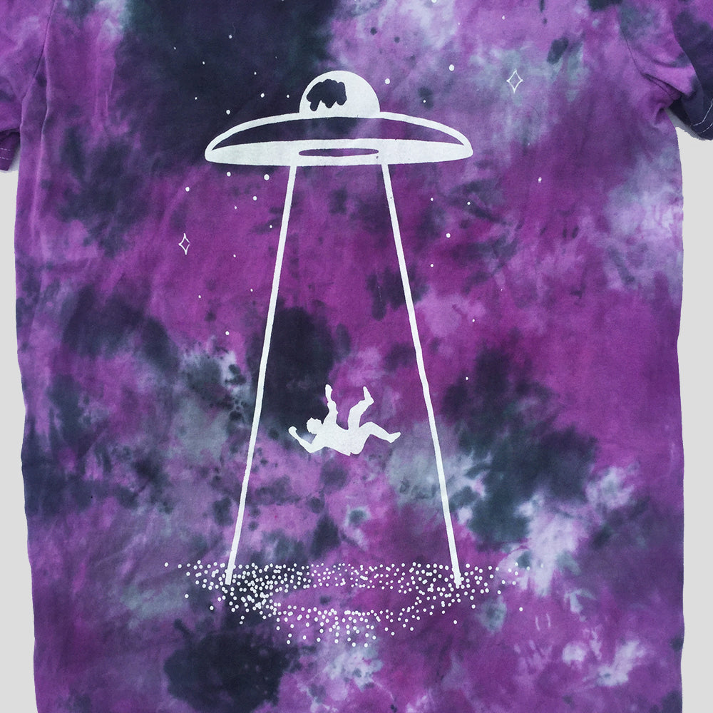 UFO Abduction Purple/Black Tie Dye T-shirt - Free Shipping - iimvclothing