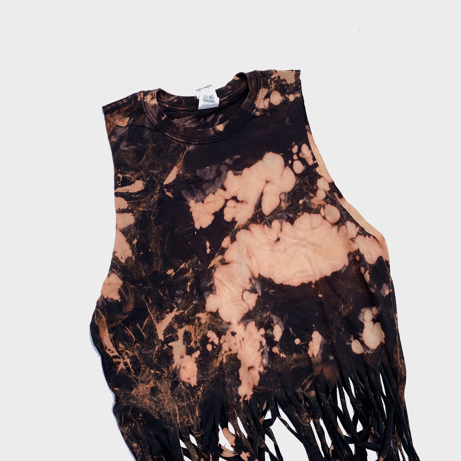 Acid Burned Tie Dye Fringed Crop Top - Free Shipping - iimvclothing