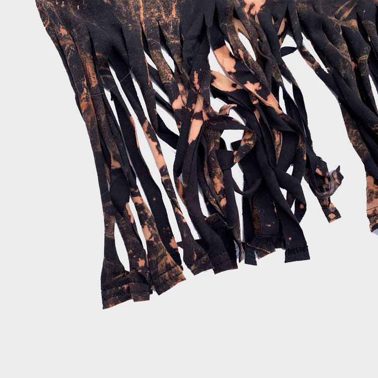 Acid Burned Tie Dye Fringed Crop Top - Free Shipping - iimvclothing
