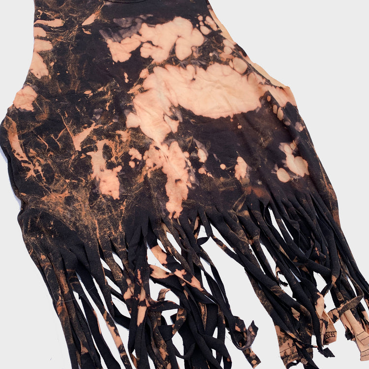 Acid Burned Tie Dye Fringed Crop Top - Free Shipping - iimvclothing