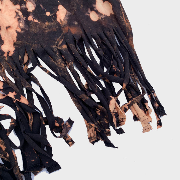 Acid Burned Tie Dye Fringed Crop Top - Free Shipping - iimvclothing