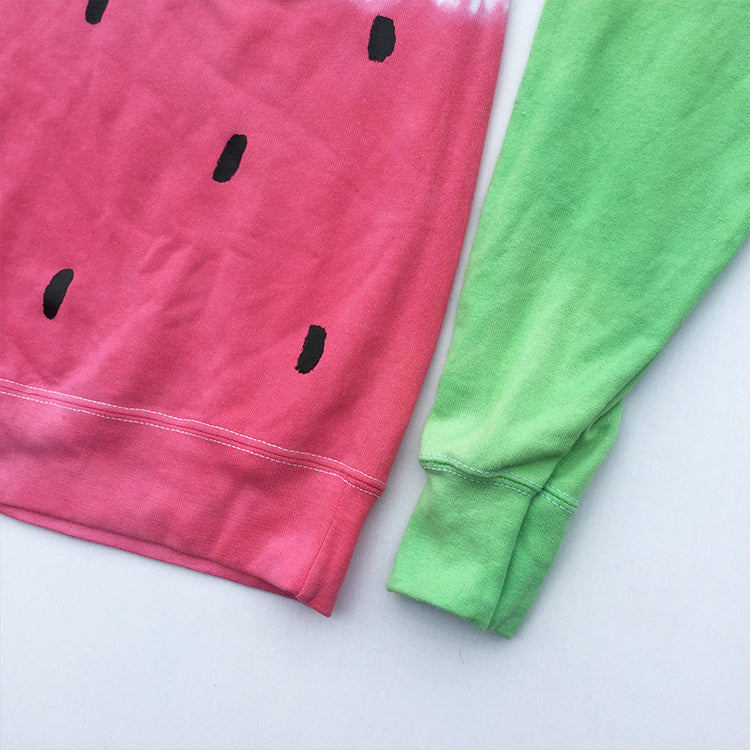 Watermelon Red/Green Tie Dye Sweatshirt - Free Shipping - iimvclothing