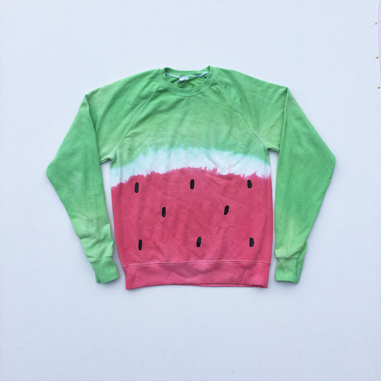 Watermelon Red/Green Tie Dye Sweatshirt - Free Shipping - iimvclothing