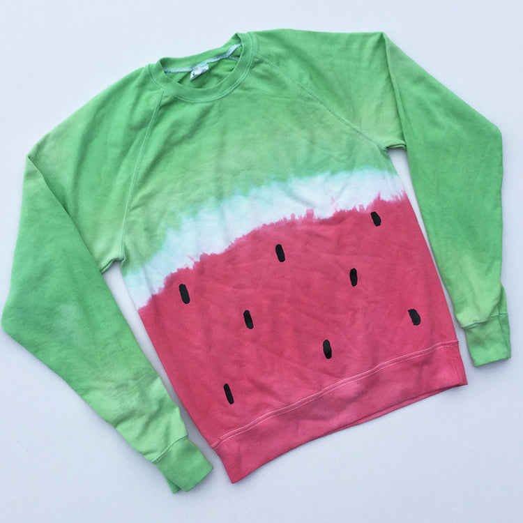 Watermelon Red/Green Tie Dye Sweatshirt - Free Shipping - iimvclothing