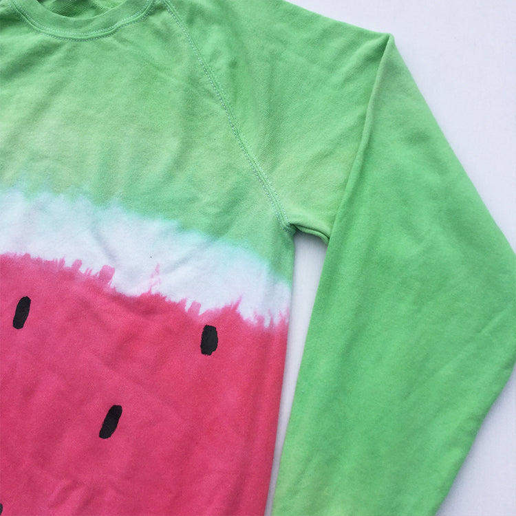 Watermelon Red/Green Tie Dye Sweatshirt - Free Shipping - iimvclothing
