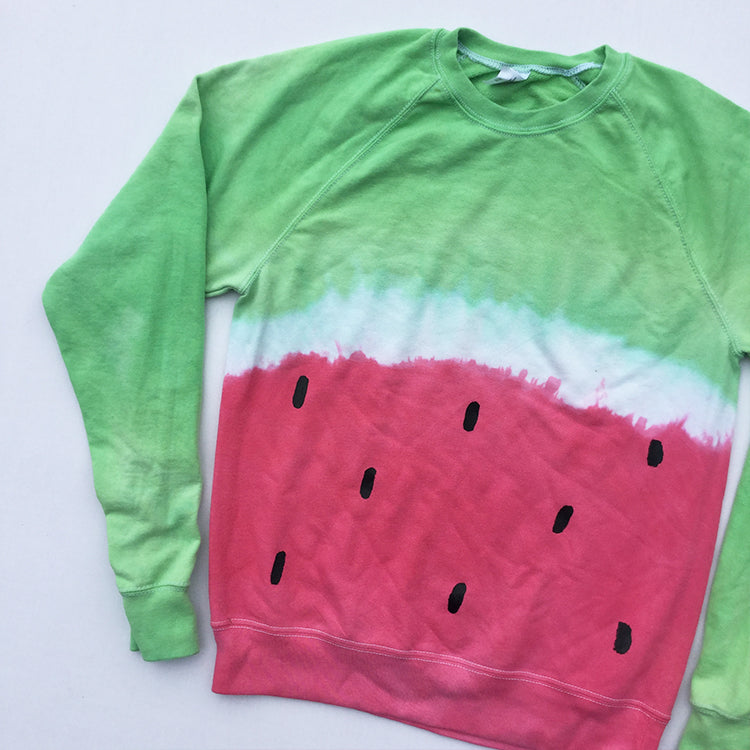 Watermelon Red/Green Tie Dye Sweatshirt - Free Shipping - iimvclothing