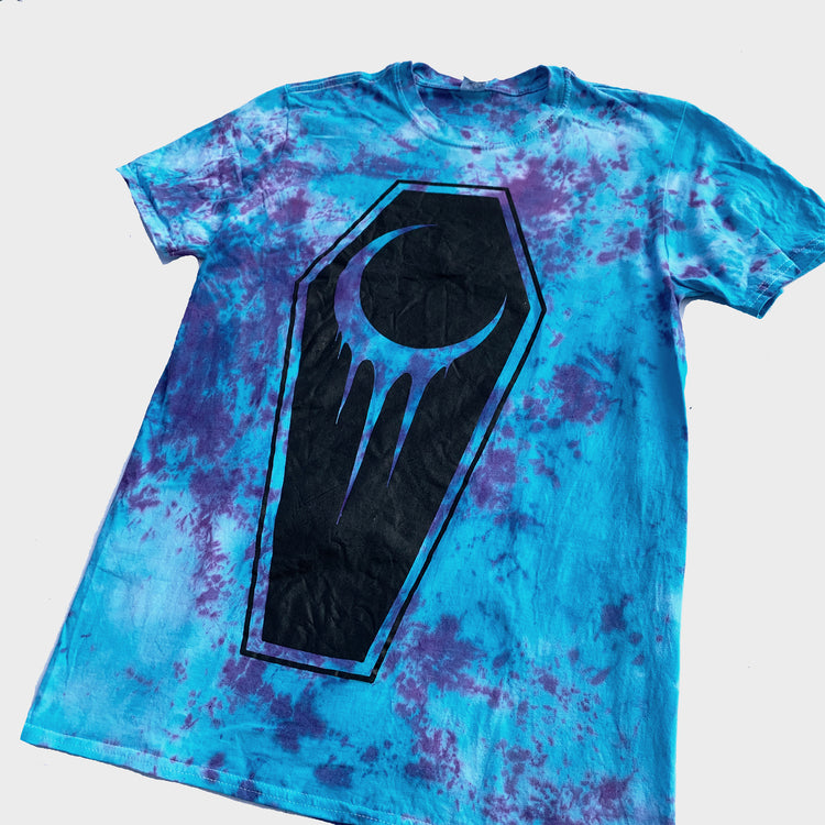 Crescent Coffin Purple/Blue Tie Dye T-shirt - Free Shipping - iimvclothing