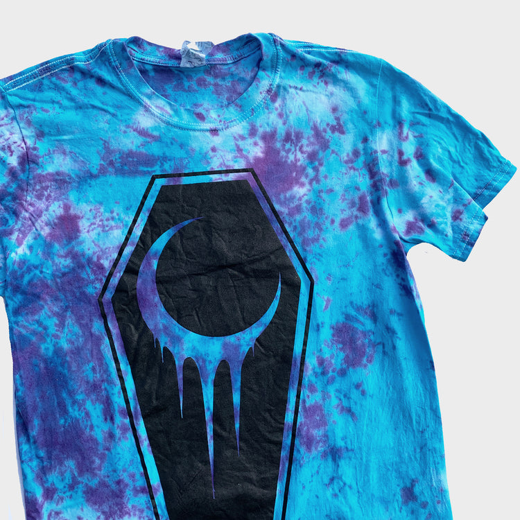 Crescent Coffin Purple/Blue Tie Dye T-shirt - Free Shipping - iimvclothing