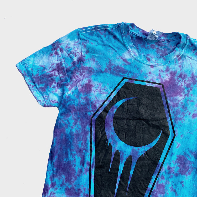 Crescent Coffin Purple/Blue Tie Dye T-shirt - Free Shipping - iimvclothing