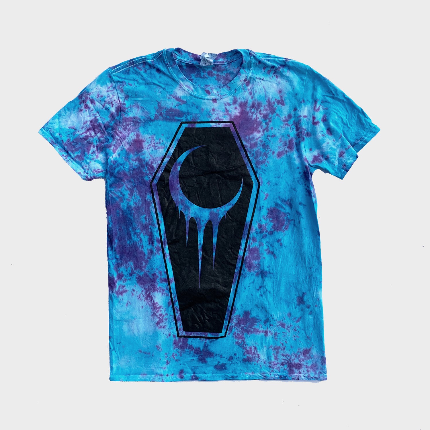 Crescent Coffin Purple/Blue Tie Dye T-shirt - Free Shipping - iimvclothing