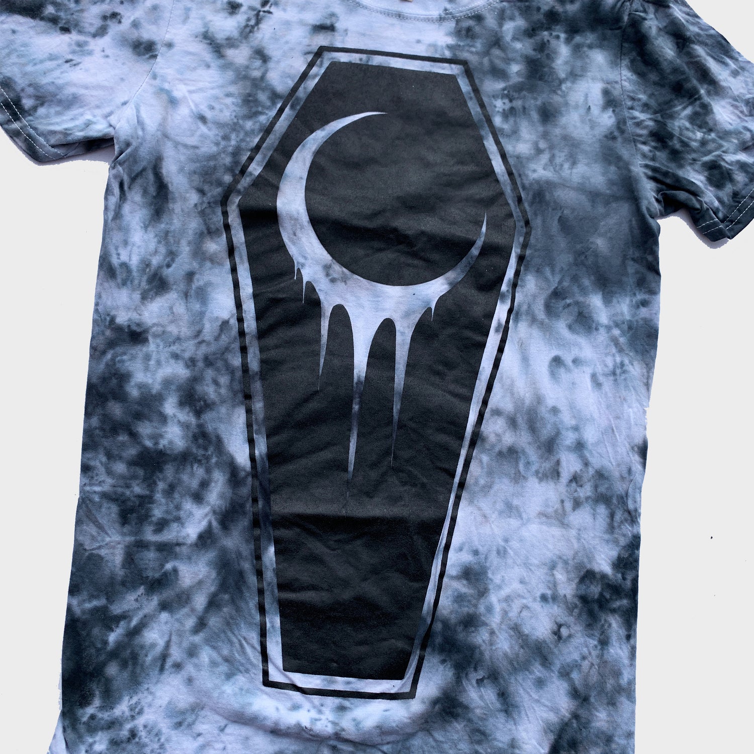 Crescent Coffin Grey Tie Dye T-shirt - Free Shipping - iimvclothing