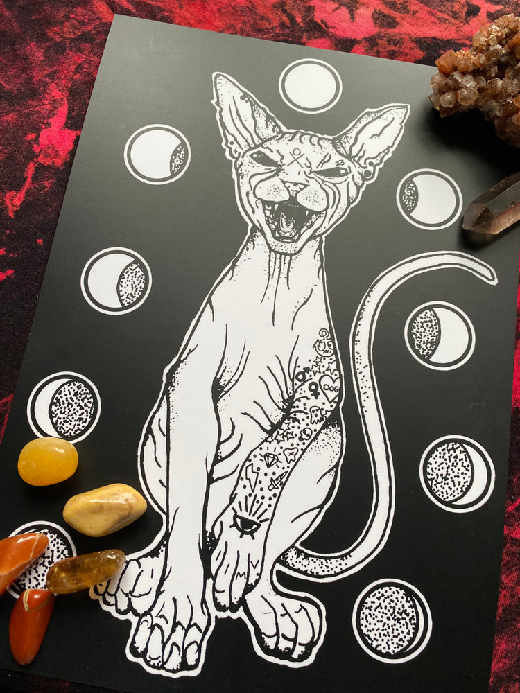 Moon Cat Print