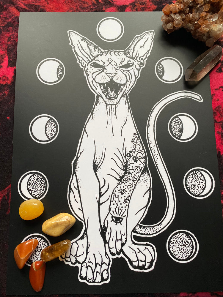 Moon Cat Print