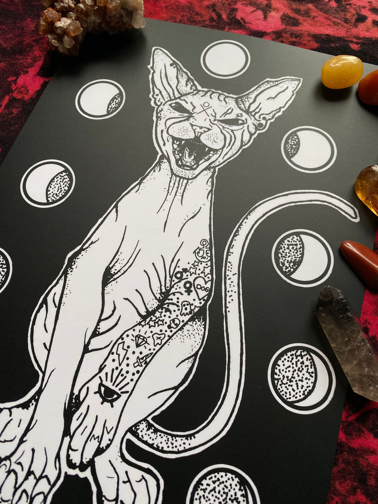 Moon Cat Print