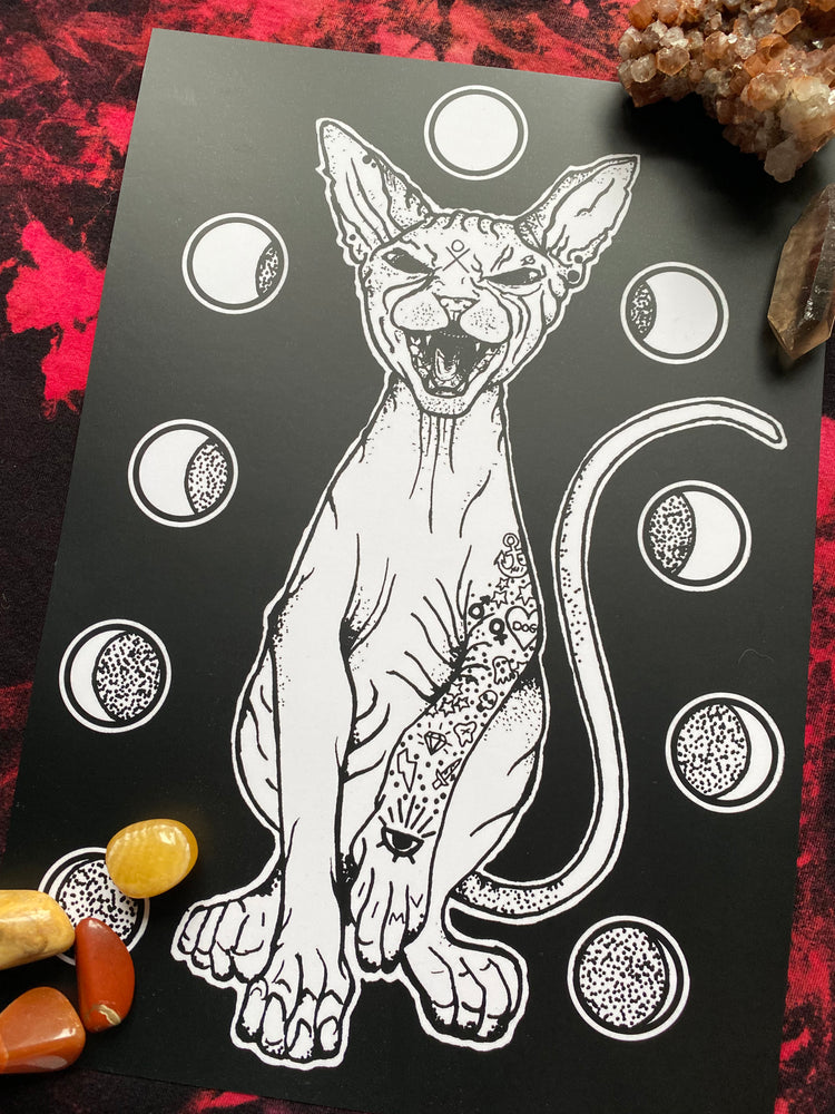 Moon Cat Print