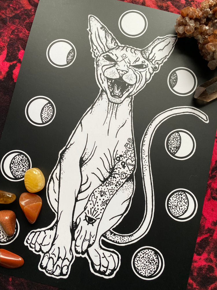 Moon Cat Print