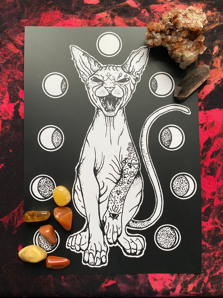 Moon Cat Print