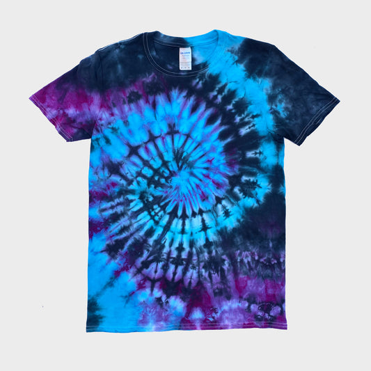 Blue/Purple/Black Spiral Tie Dye T-shirt - Free Shipping - iimvclothing