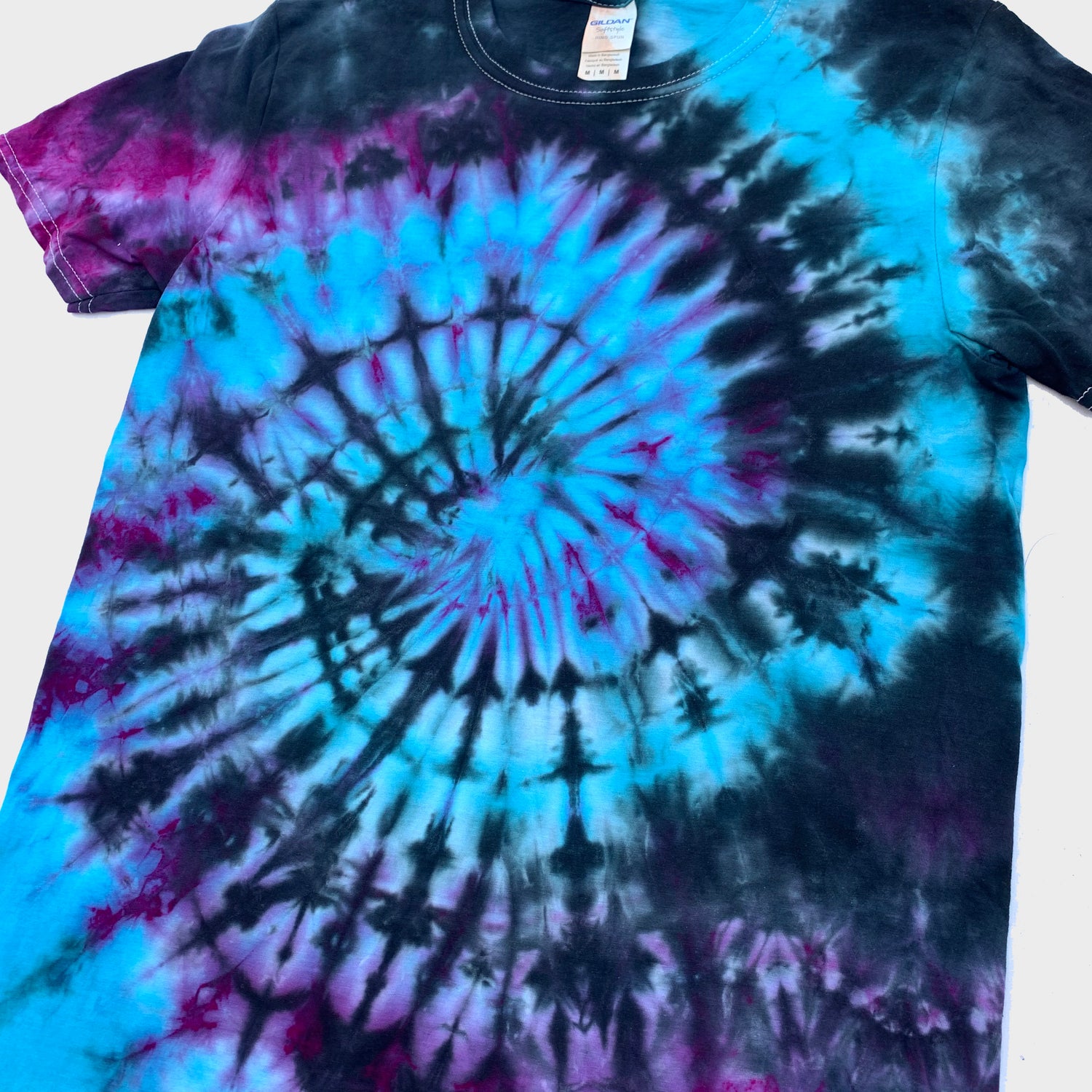 Blue/Purple/Black Spiral Tie Dye T-shirt - Free Shipping - iimvclothing