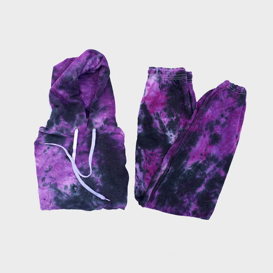 Purple/Black Hoodie Tie Dye Set - Free Shipping - iimvclothing