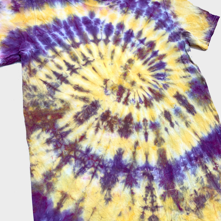 Purple/Yellow Spiral Tie Dye T-shirt - Free Shipping - iimvclothing
