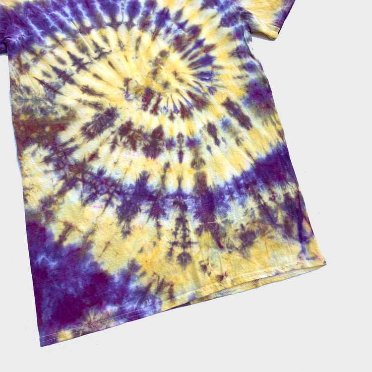 Purple/Yellow Spiral Tie Dye T-shirt - Free Shipping - iimvclothing