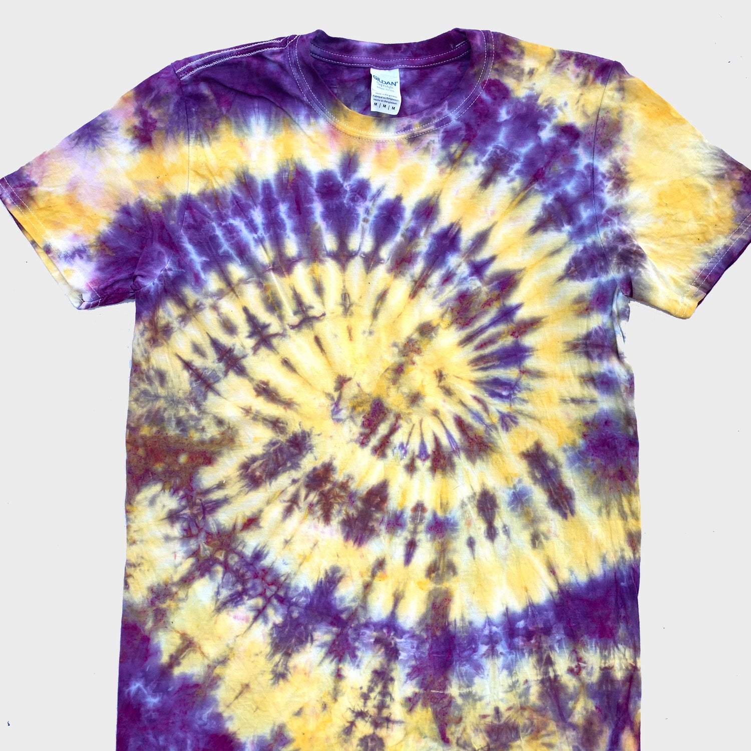 Purple/Yellow Spiral Tie Dye T-shirt - Free Shipping - iimvclothing
