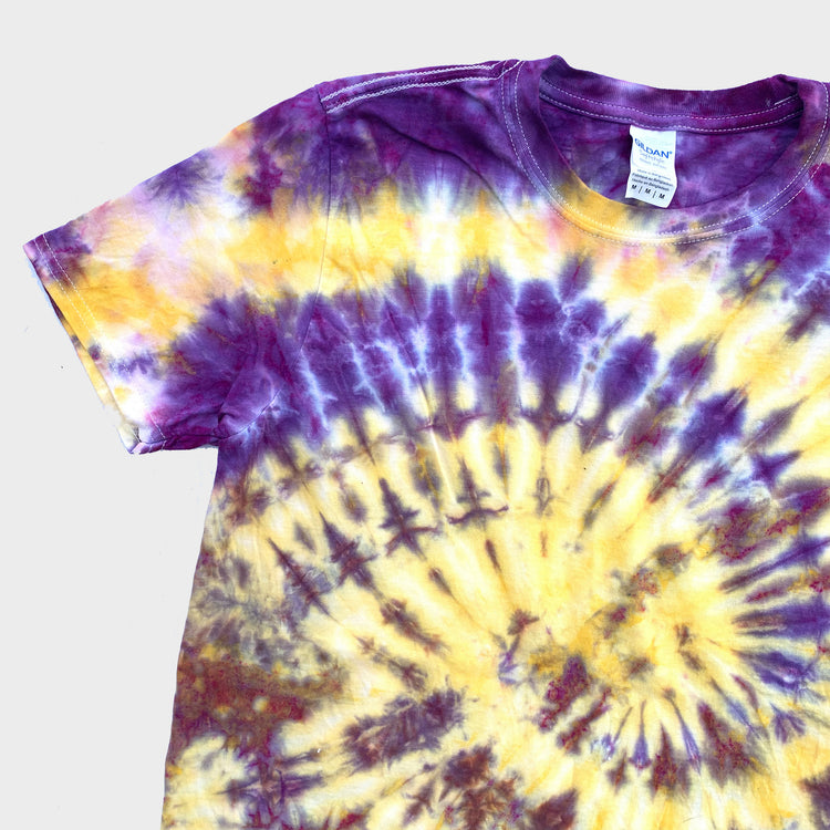 Purple/Yellow Spiral Tie Dye T-shirt - Free Shipping - iimvclothing