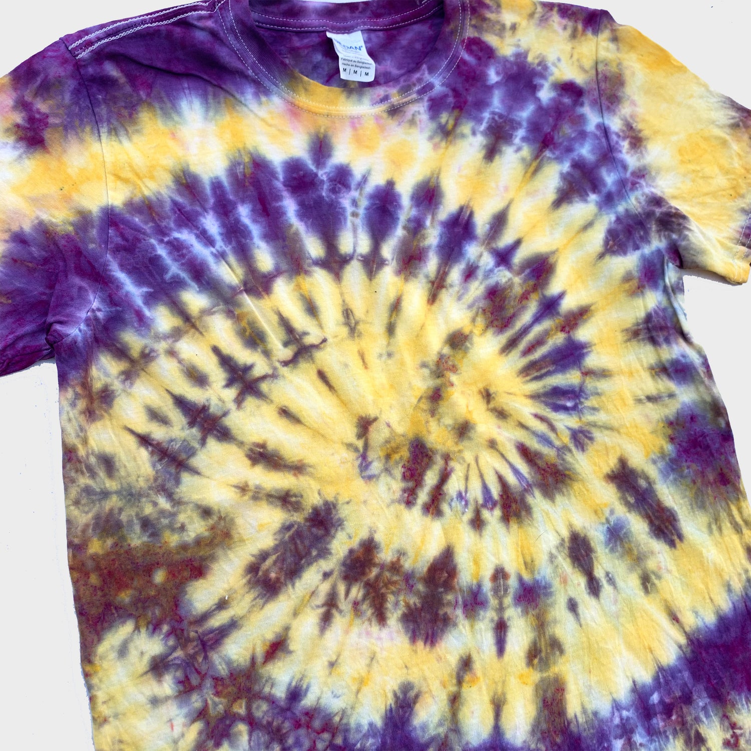 Purple/Yellow Spiral Tie Dye T-shirt - Free Shipping - iimvclothing