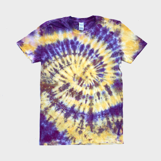 Purple/Yellow Spiral Tie Dye T-shirt - Free Shipping - iimvclothing