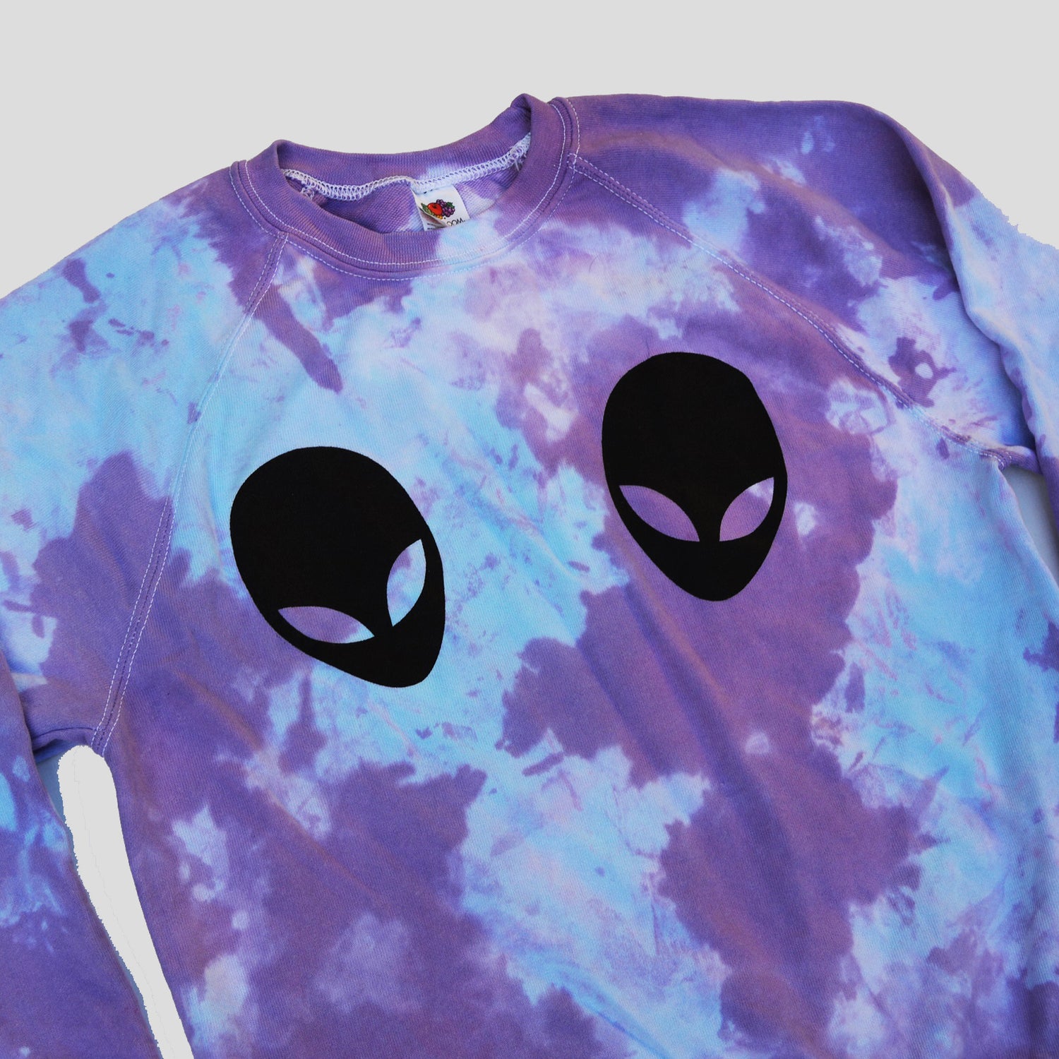 Alien Boobs Purple/Blue Tie Dye Sweatshirt - Free Shipping - iimvclothing