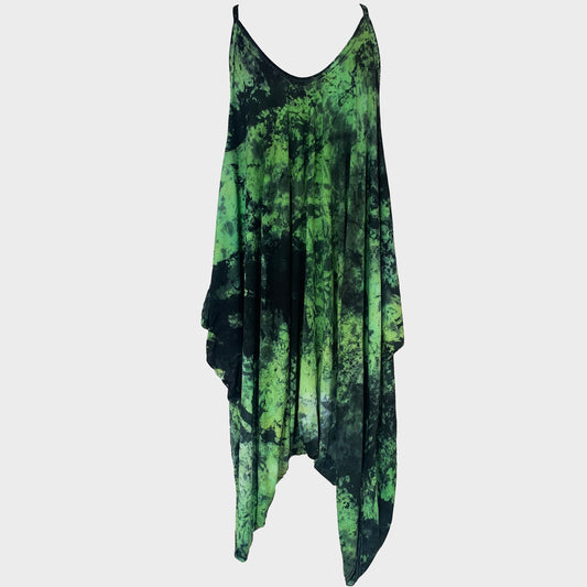 Green/Black Tie Dye Harem Jumpsuit