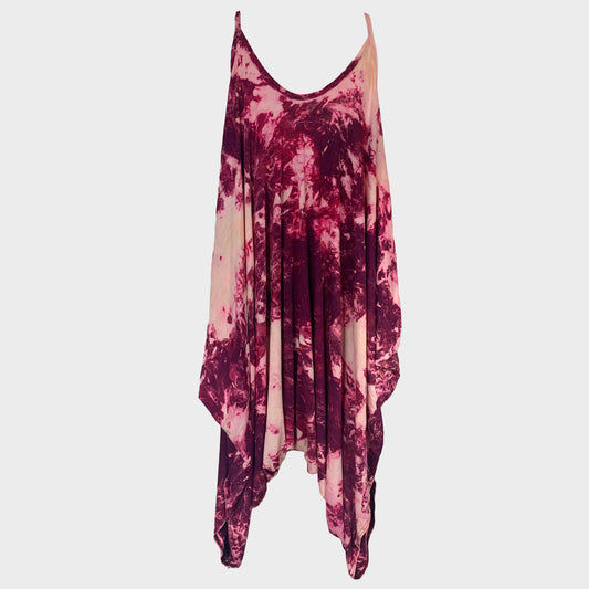 Purple Reverse Tie Dye Harem Jumpsuit