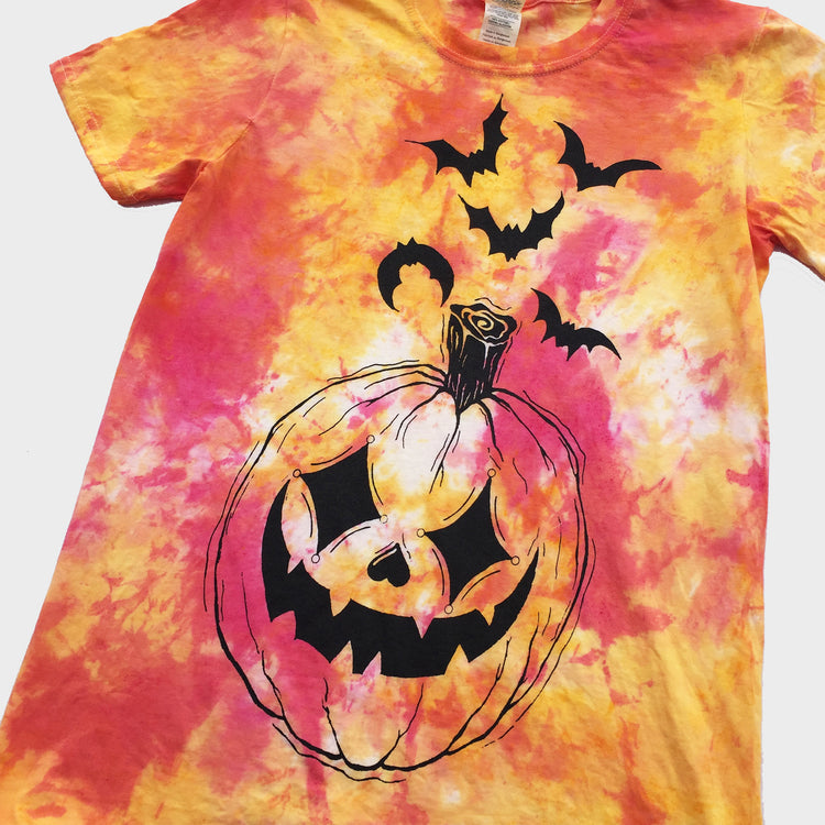 Pumpkin Harlequin Red/Yellow Tie Dye T-shirt - Free Shipping - iimvclothing