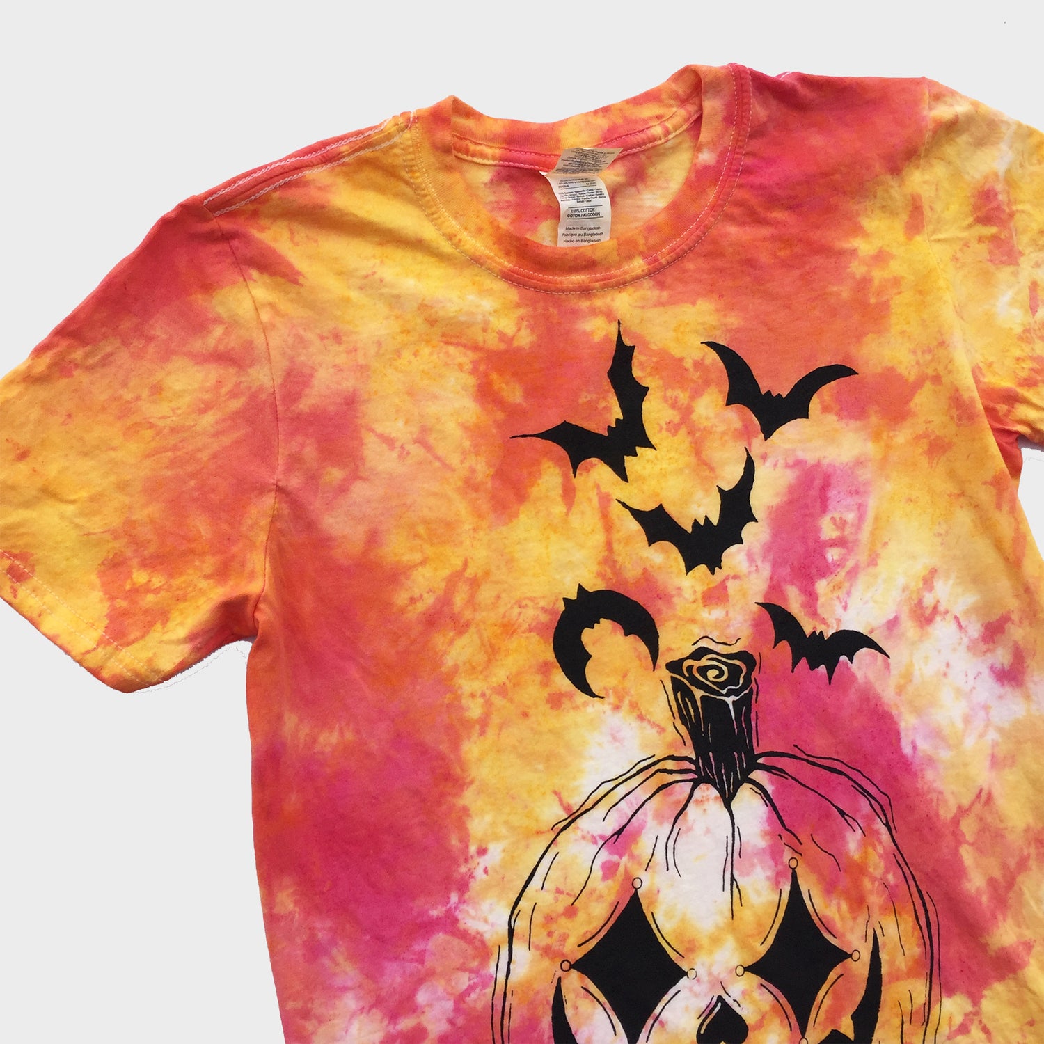 Pumpkin Harlequin Red/Yellow Tie Dye T-shirt - Free Shipping - iimvclothing
