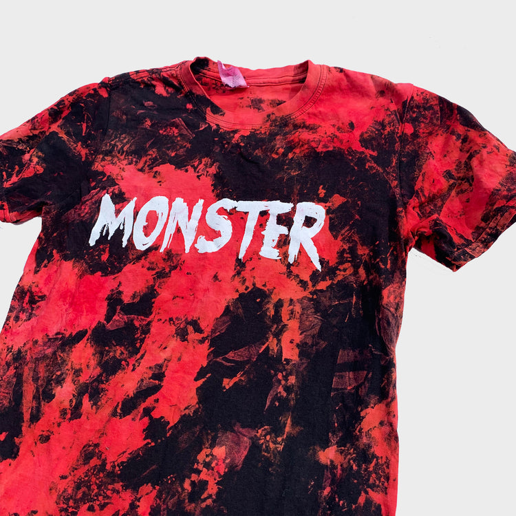 Monster Red/Black Reverse Tie Dye T-shirt - Free Shipping - iimvclothing