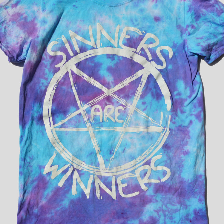 Sinners Are Winners Purple/Blue Tie Dye T-shirt - Free Shipping - iimvclothing