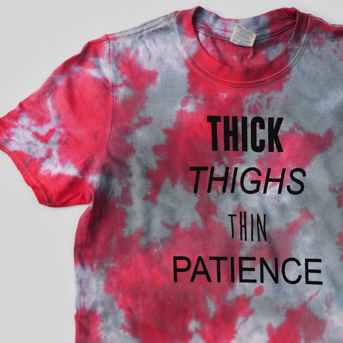 Thick Thighs Thin Patience Red/Black Tie Dye T-shirt - Free Shipping - iimvclothing
